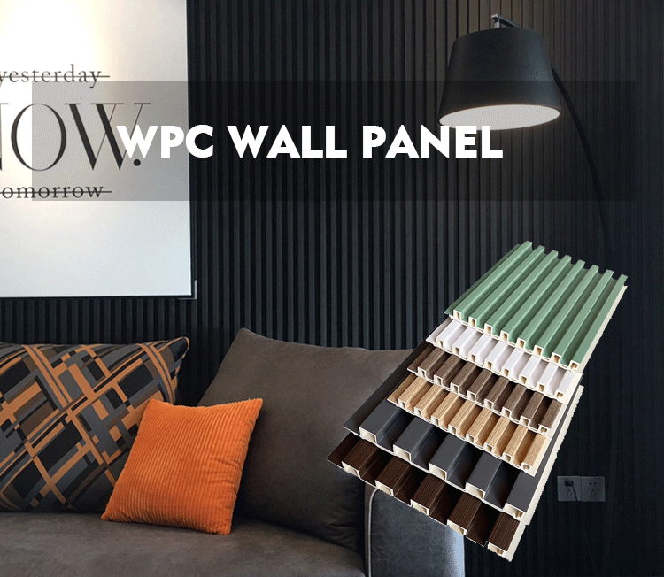 3D Hollow Tubes Wood Plastic Composite Cladding Fluted Wall Panel