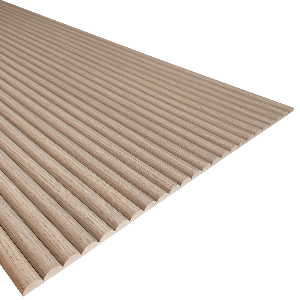 Natural Oak Half-Round 3D Fluted MDF Wall Panel Sheet