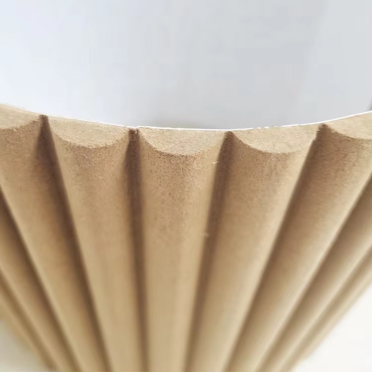 Close-Up of Half-Round Unfinished MDF Reeded Slat
