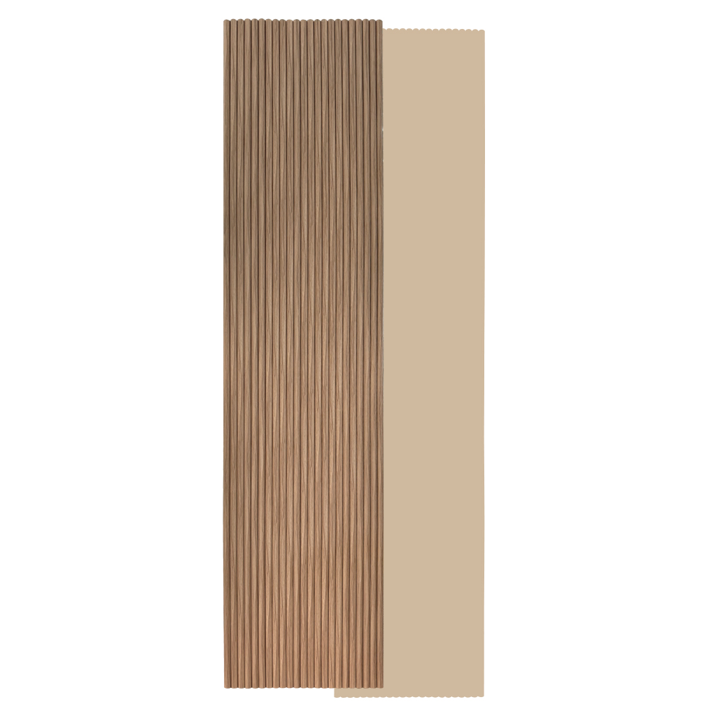 Walnut Wood Grain PVC Coated Flexible Fluted MDF Panel