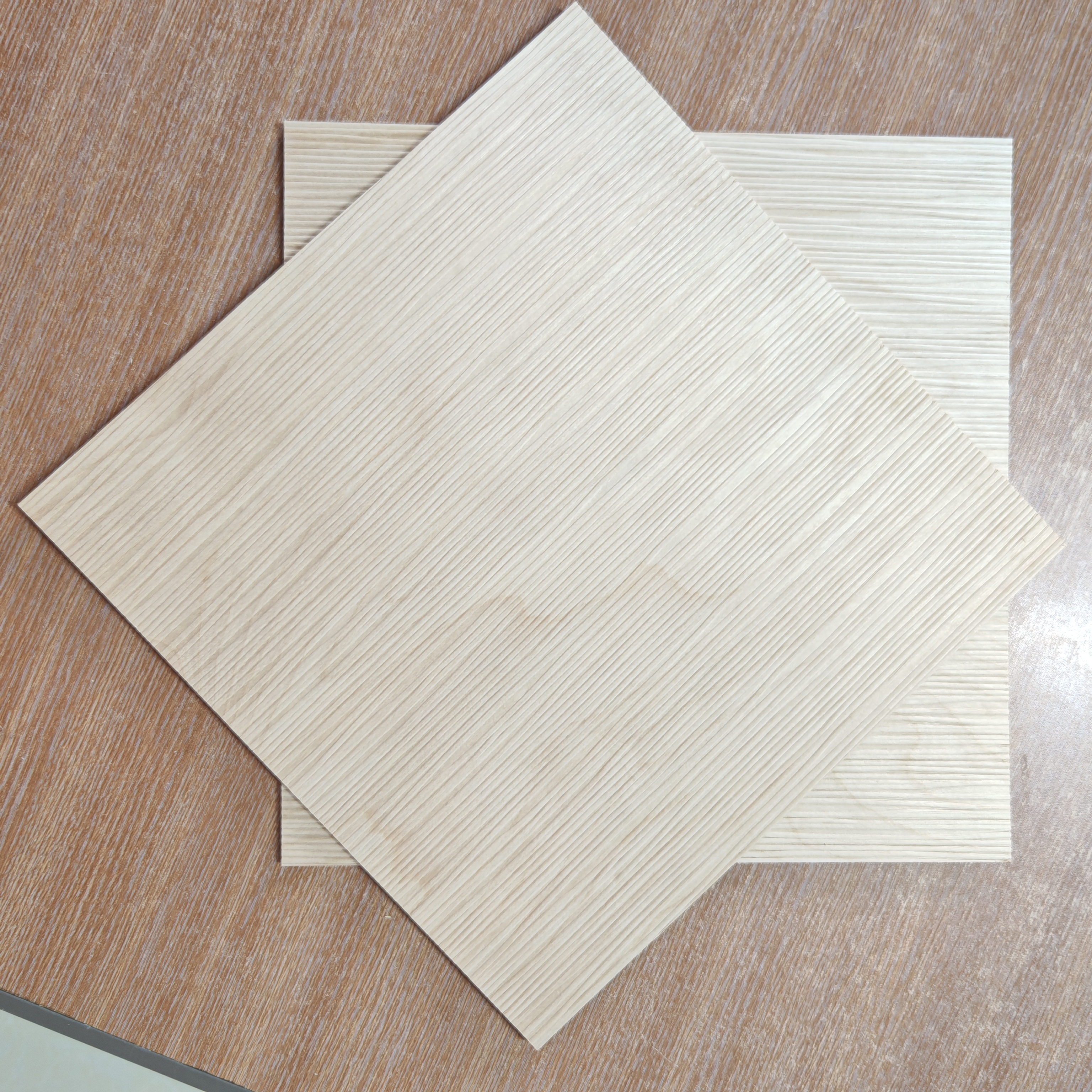 Stacked Diamond Ribbed Wood Panels