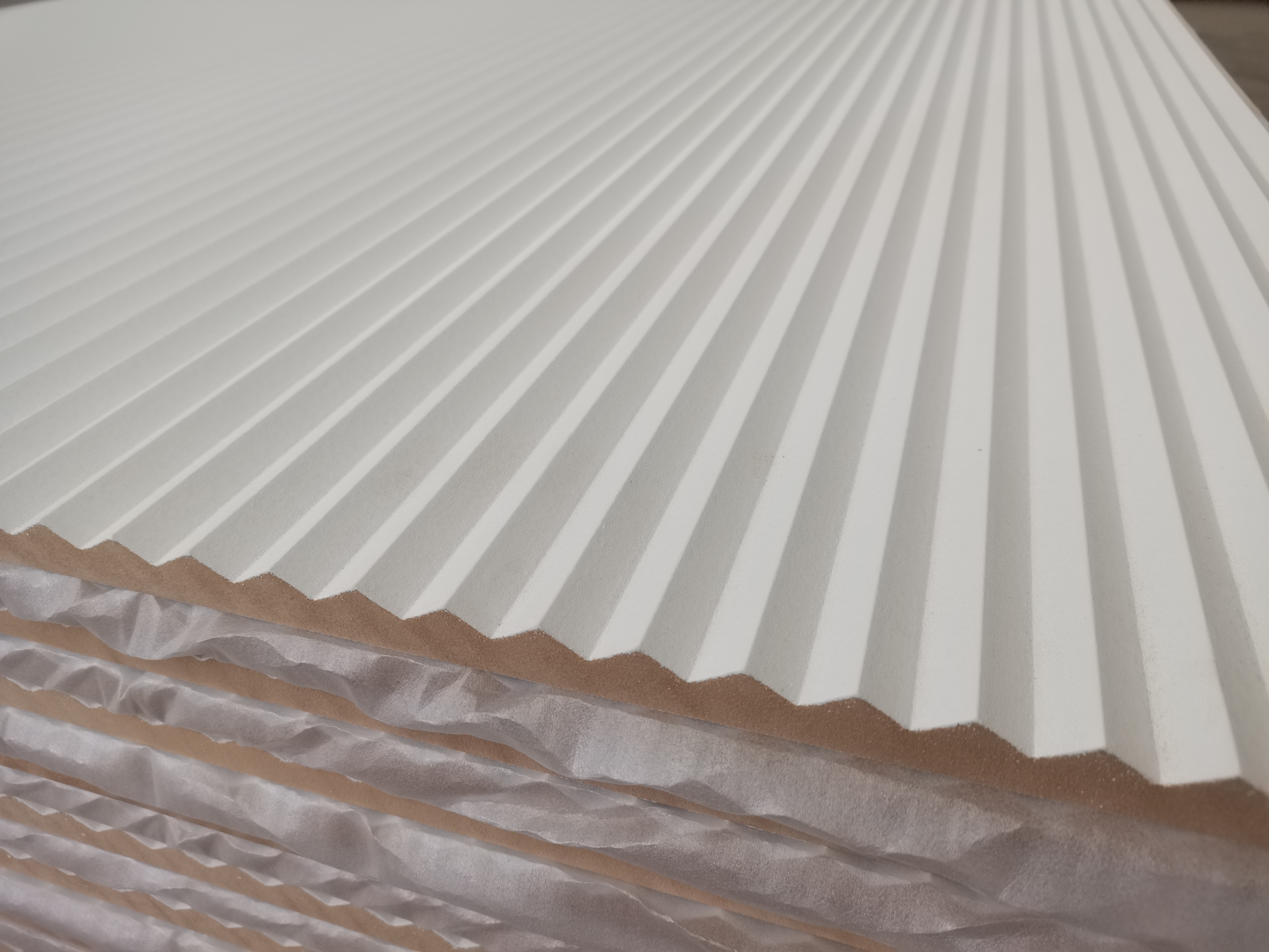 White primer fluted wall panel