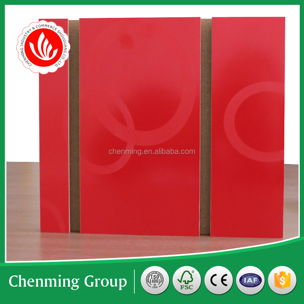 Red PVC MDF Wall Panel Interior Decorative Wall Cladding Sheet