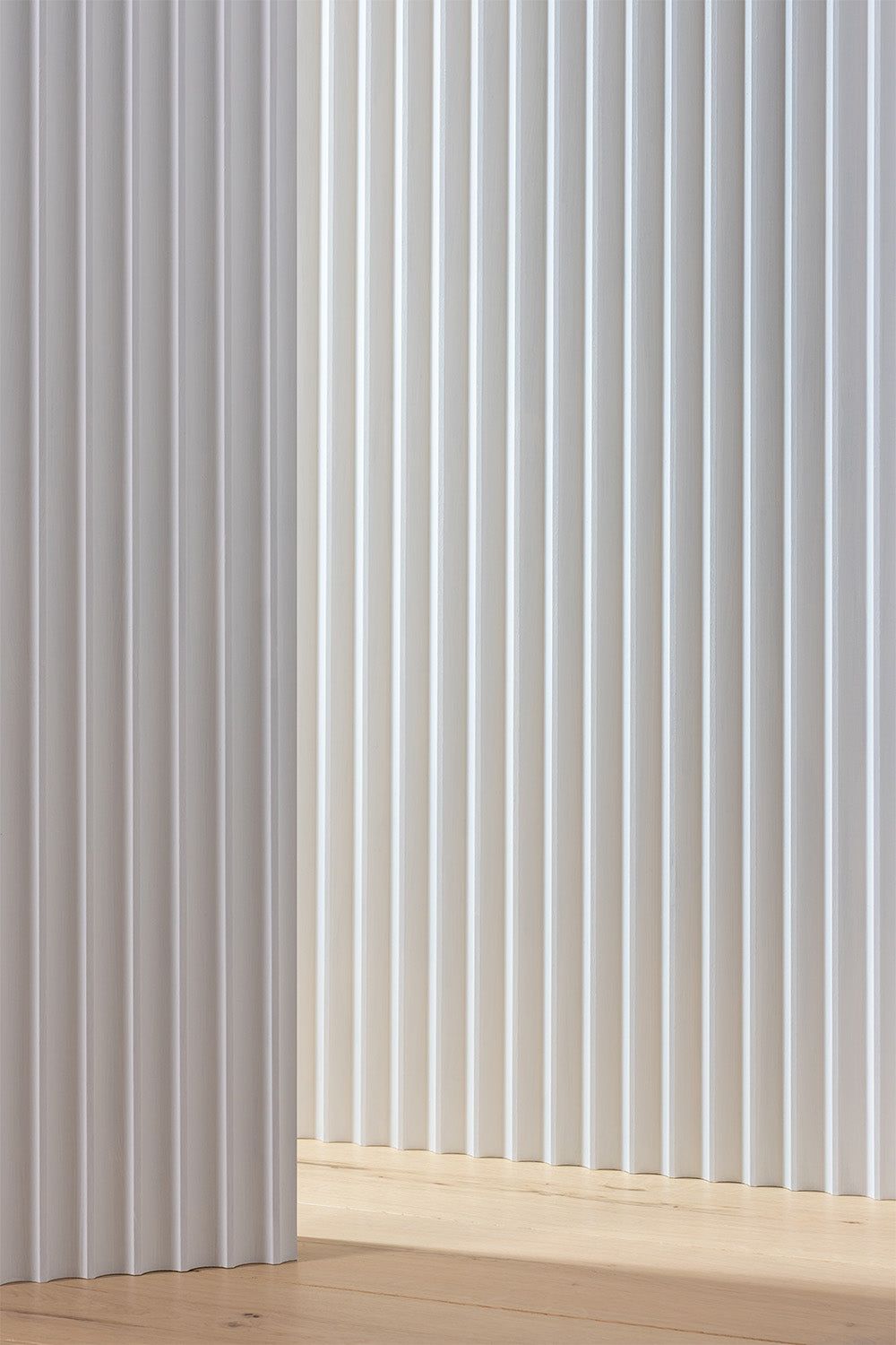 Ақ түсті грунтталған MDF 3D толқынды қабырға панельдері (23)