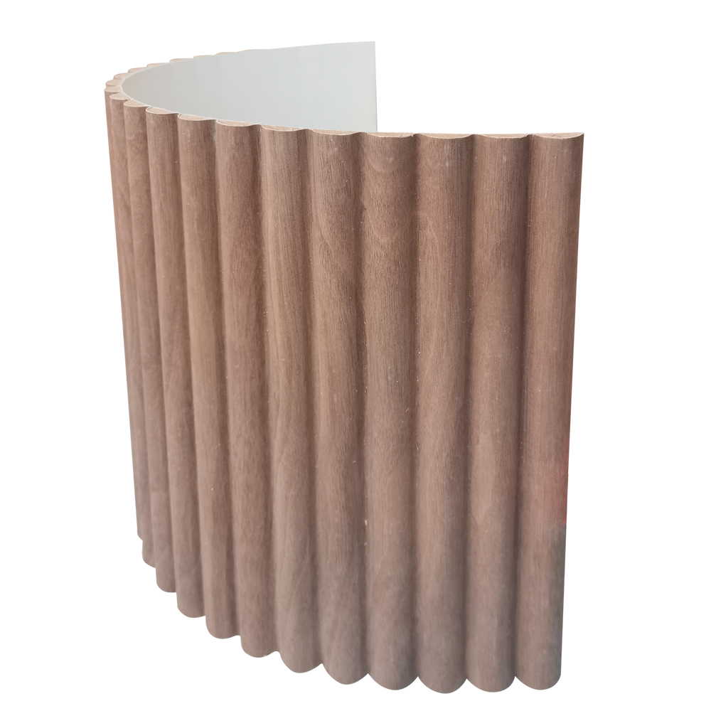 Natural Veneer MDF Wall Panel – Curved Wave Slat Design
