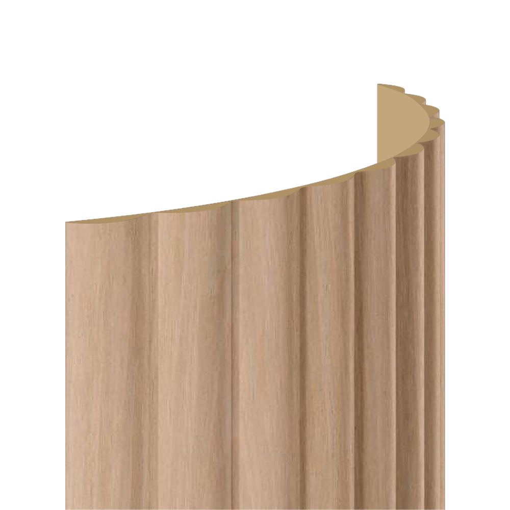 Grooved Natural Veneer MDF Panel – Curved Corner Wall