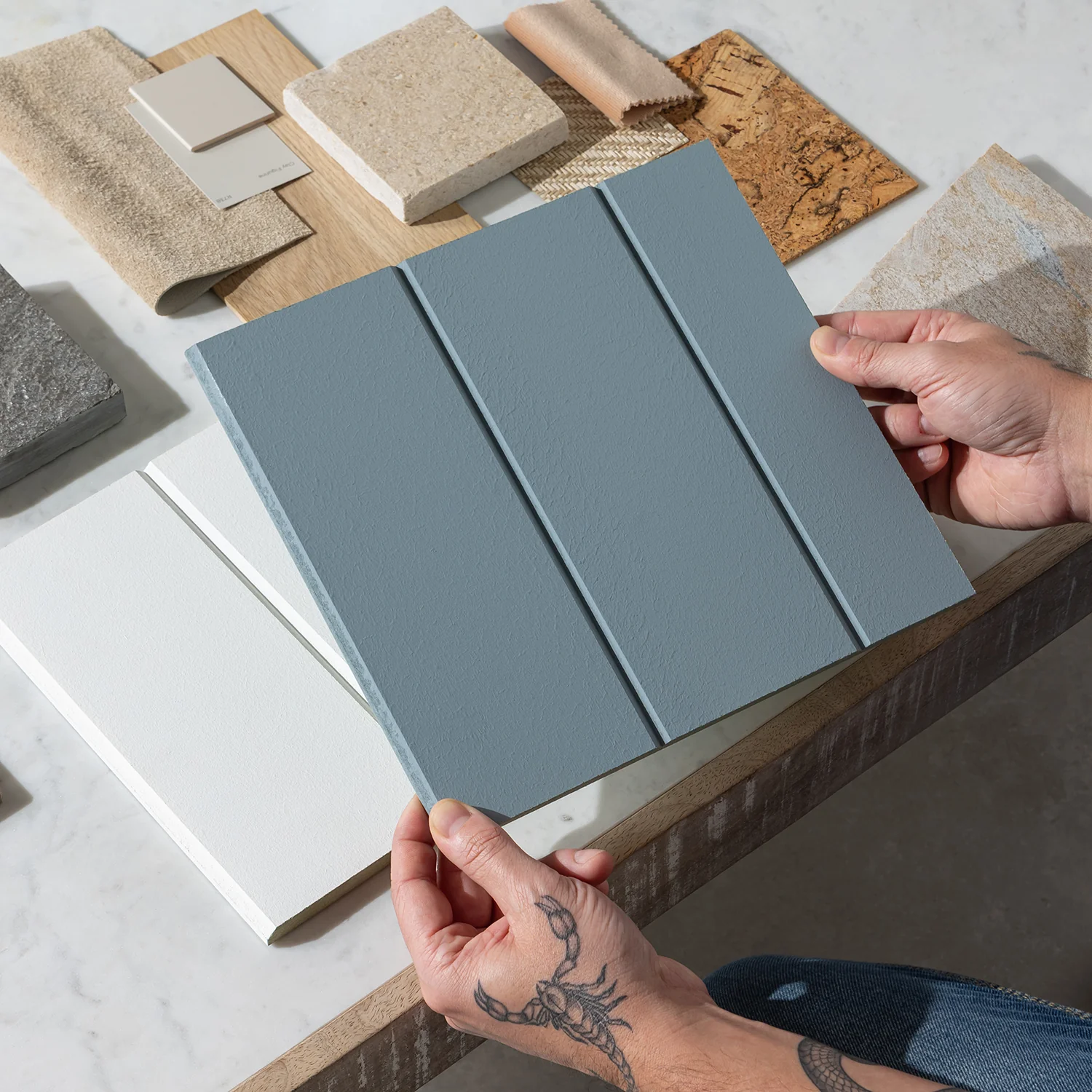 white primer V groove MDF wall panel (9)